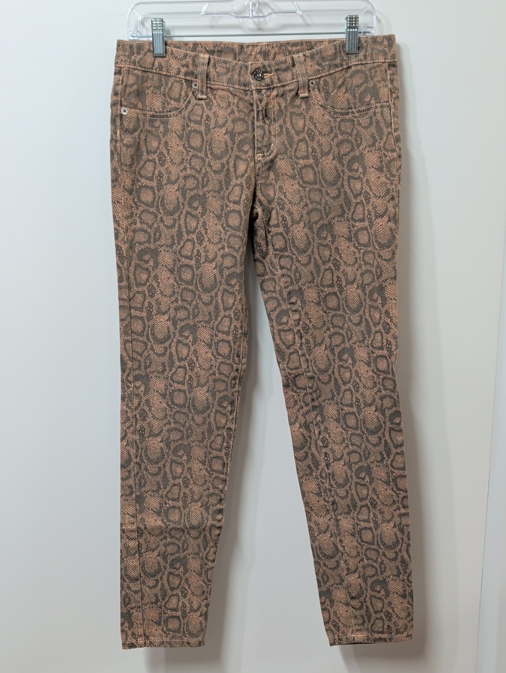 Carmar Tan Snake Print Skinny Jeans Size 29